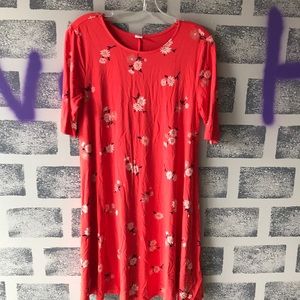 Orange knee length dress